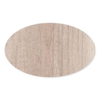 Trendy Elegant Wood Board Look Blank Template Oval Sticker