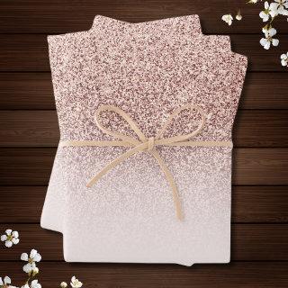Trendy Faux Glitter Rose Gold Elegant ombre  Sheets