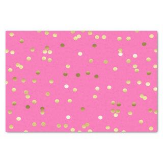 Trendy Gold Foil Confetti Hot Pink Tissue Paper