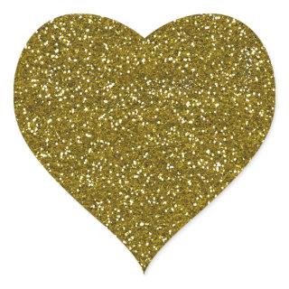 Trendy Gold Glitter Heart Sticker
