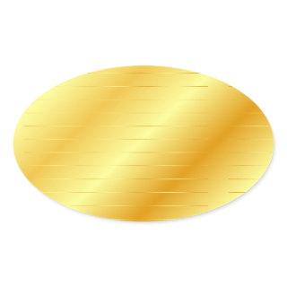 Trendy Gold Look Elegant Modern Blank Template Oval Sticker