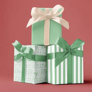 Trendy Green Typography Boy Script Baby Shower   Sheets