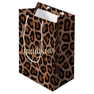 Trendy Leopard Big Cat Gorgeous Animal Pattern Medium Gift Bag