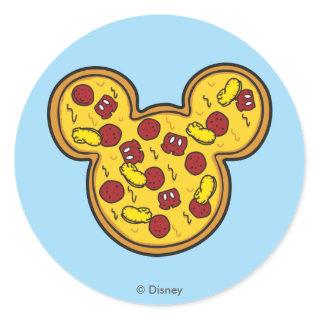 Trendy Mickey | Head-Shaped Pizza Classic Round Sticker