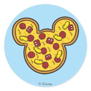 Trendy Mickey | Head-Shaped Pizza Classic Round Sticker