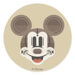 Trendy Mickey | Stylized Stripes Retro Head Classic Round Sticker