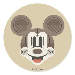 Trendy Mickey | Stylized Stripes Retro Head Classic Round Sticker