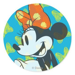 Trendy Minnie | Shy Pose Classic Round Sticker