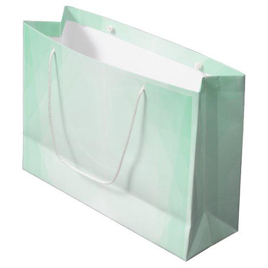 Trendy Mint Green Modern Elegant Template Large Gift Bag