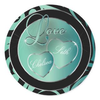 Trendy Modern Love | Personalize Classic Round Sticker