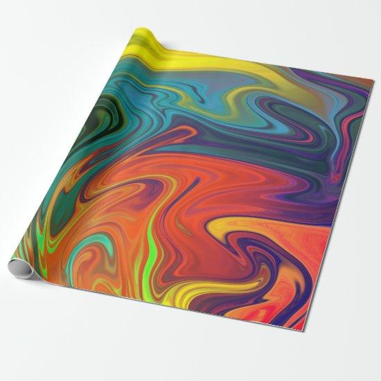 Trendy neon orange red blue yellow green Abstract