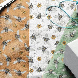 Trendy Orange Buzzing Honeybee for Spring & Summer Tissue Paper