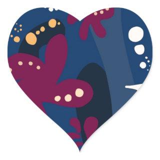 Trendy Pattern accessories, abstract blue pink Heart Sticker