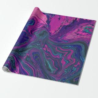 Trendy pink and blue marbling design
