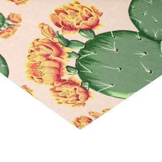 Trendy Prickly Pear Cactus & Cactus Blossoms Tissue Paper