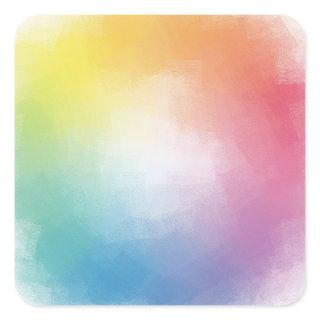 Trendy Rainbow Colors Blank Template Pink Red Square Sticker