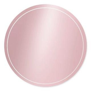 Trendy Rose Gold Blank Elegant Modern Template Classic Round Sticker