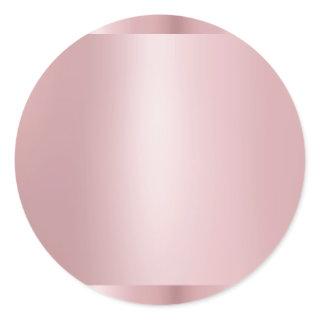 Trendy Rose Gold Blank Modern Elegant Template Classic Round Sticker