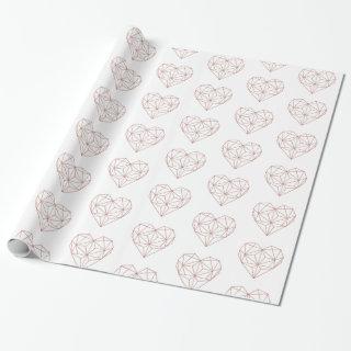 Trendy Rose Gold Foil Geometric Heart Pattern