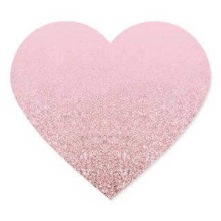 Trendy Rose Gold Glitter Blank Elegant Template Heart Sticker