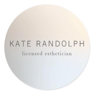 Trendy Stylish Modern Minimalistic Luminous Silver Classic Round Sticker