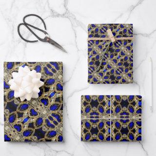 Trendy Stylish Turquoise Gold Silver Sapphire Blue  Sheets
