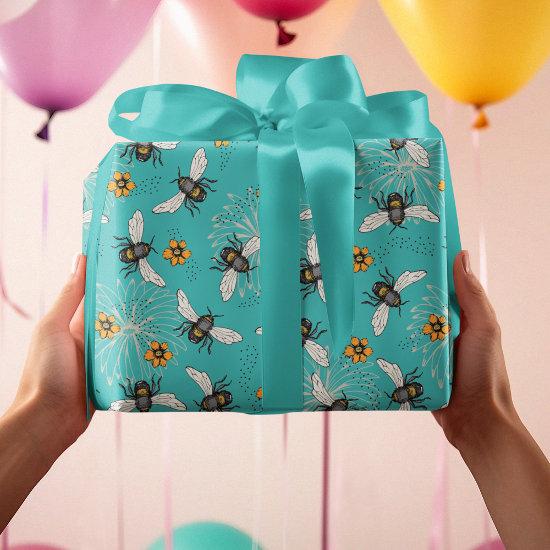 Trendy Turquoise Buzzing Spring & Summer Honeybee