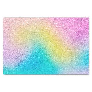 Trendy unicorn rainbow glitter holographic pattern tissue paper