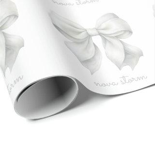 Trendy White Bow Personalized With Name Monogram