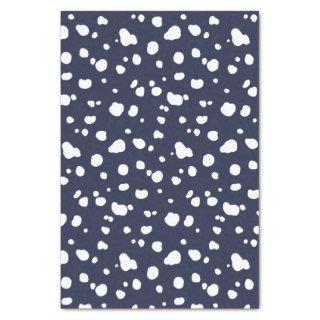 Trendy White Dalmatian Spots & Navy Tissue Paper