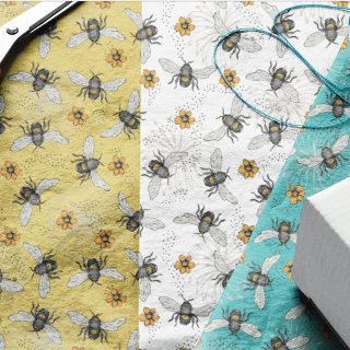 Trendy Yellow Buzzing Spring & Summer Honeybee  Tissue Paper