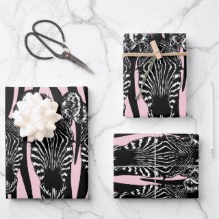 Trendy Zebra Herd on Zebra Print Pink  Sheets