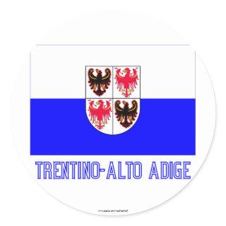 Trentino-Alto Adige flag with name Classic Round Sticker