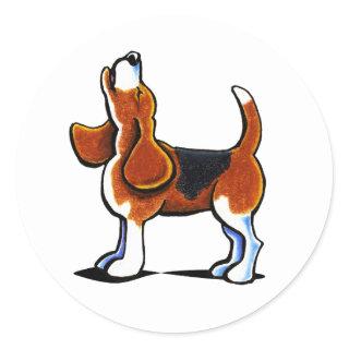 Tri-color Beagle Bay Classic Round Sticker