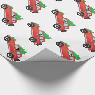 Tri-color Chihuahua Driving Christmas Car