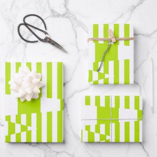 Triangle Stripes - Lime Green and White  Sheets