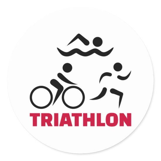 Triathlon Classic Round Sticker
