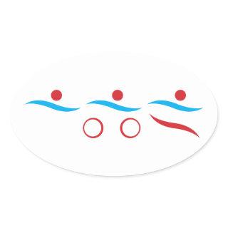 Triathlon modern cool logo oval sticker