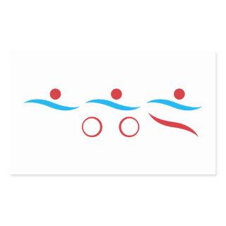 Triathlon modern cool logo rectangular sticker