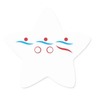 Triathlon modern cool logo star sticker