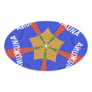 Tribal African Design: Hakuna Matata Oval Sticker