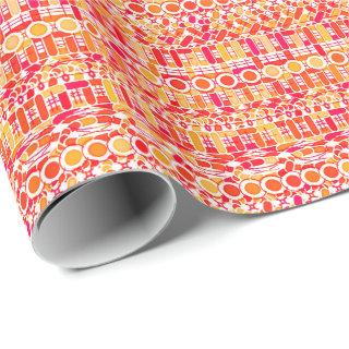 Tribal Batik - coral orange and coral pink