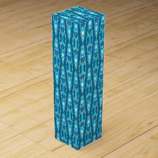 Tribal Batik - Ocean Blue and Aqua Wine Box