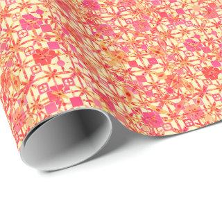 Tribal Batik - orange, coral pink and fuchsia