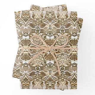 Tribal Batik Pattern in Coffee Brown and Beige  Sheets