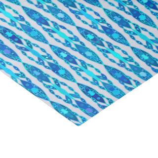 Tribal Batik - Sapphire Blue and Silver Grey Tissue Paper