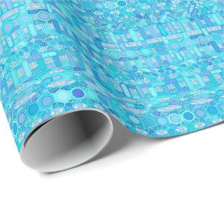 Tribal Batik - shades of turquoise blue