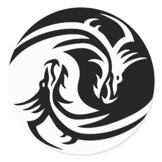 Tribal Dragon Yin Yang Sticker