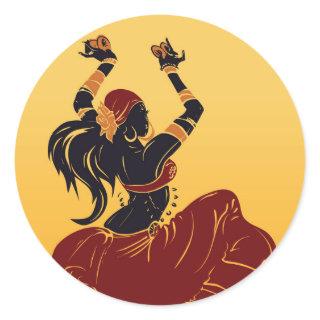 tribal fusion gitan belly dancer classic round sticker