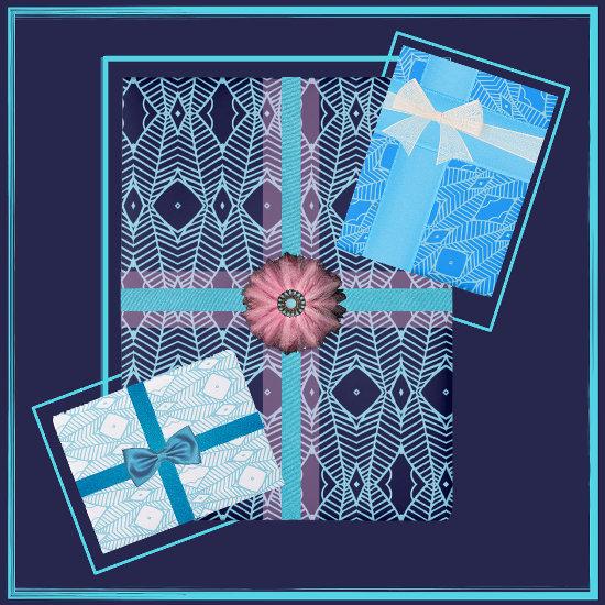 Tribal-inspired geometric pattern in blue & white  sheets